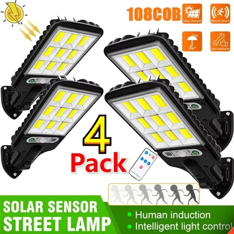 Solar Motion Sensor Lights | Waterproof Outdoor Security Lights (4-Pack)